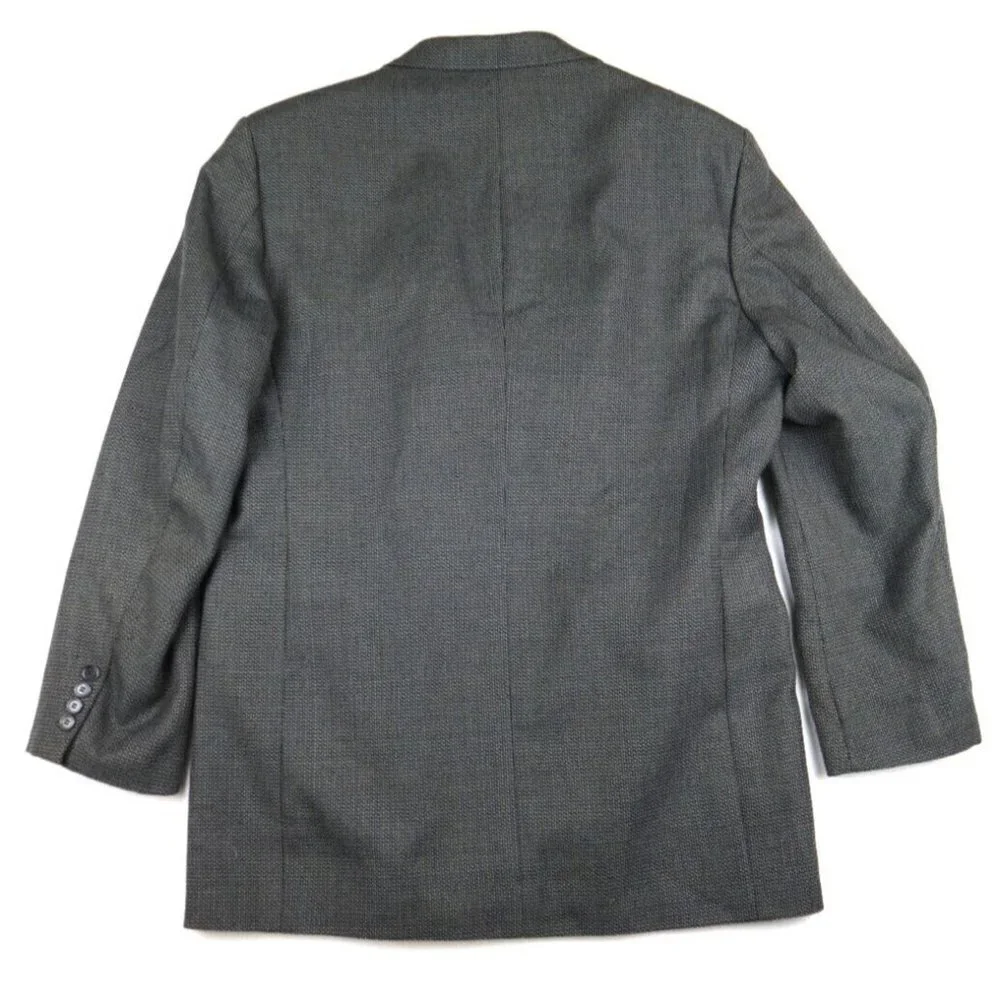 HAGGAR - MEN'S GRAY WOVEN WOOL BLEND BLAZER JACKET - SIZE 42L